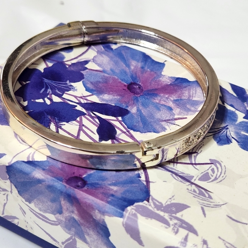 Clear Rhinestone Bangle Bracelet - Picture 9 of 12